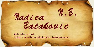 Nadica Bataković vizit kartica
